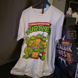 Teenage Mutant Ninja Turtles Graphic T-Shirt Size Large Nickelodeon TMNT White